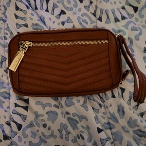 Steve Madden Brown Quilted Wristlet